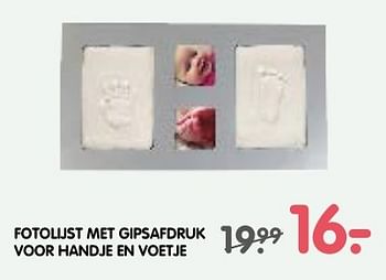 Aanbiedingen Fotolijst met gipsafdruk voor handje en voetje - Huismerk - Prenatal - Geldig van 05/12/2016 tot 24/12/2016 bij Prenatal