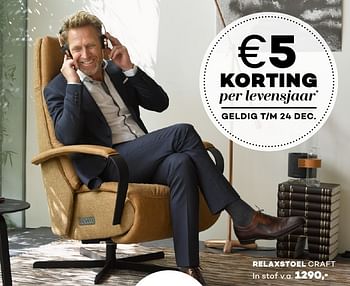 Aanbiedingen Relaxstoel craft - Huismerk - Prominent - Geldig van 04/12/2016 tot 24/12/2016 bij Prominent