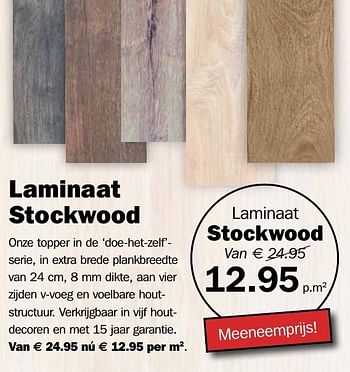 Aanbiedingen Laminaat stockwood - Huismerk - Roobol - Geldig van 09/12/2016 tot 24/12/2016 bij Roobol