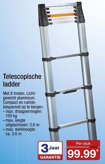 Aanbiedingen Telescopische ladder - Huismerk - Aldi - Geldig van 21/12/2016 tot 31/12/2016 bij Aldi