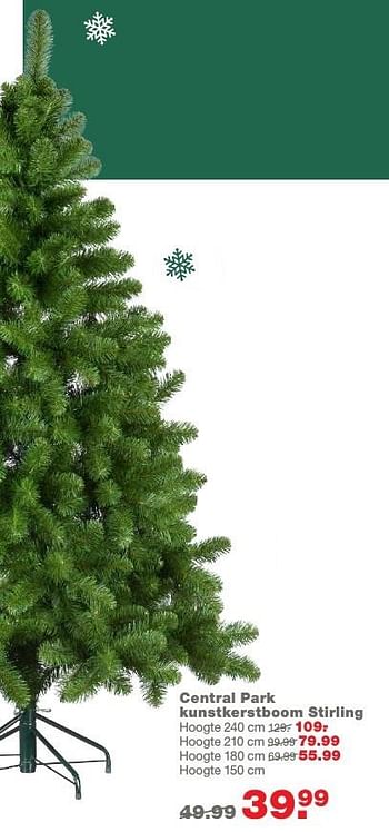 Aanbiedingen Central park kunstkerstboom stirling - Huismerk - Praxis - Geldig van 12/12/2016 tot 24/12/2016 bij Praxis