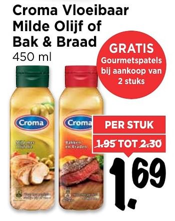 Aanbiedingen Croma vloeibaar milde olijf of bak + braad - Croma - Geldig van 18/12/2016 tot 24/12/2016 bij Vomar