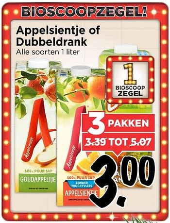 Aanbiedingen Appelsientje of dubbeldrank - Appelsientje - Geldig van 18/12/2016 tot 24/12/2016 bij Vomar