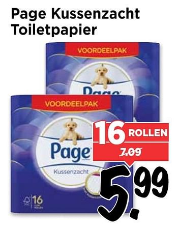 Aanbiedingen Page kussenzacht toiletpapier - Page - Geldig van 18/12/2016 tot 24/12/2016 bij Vomar