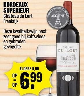 Aanbiedingen Bordeaux superieur château du lort frankrijk - Rode wijnen - Geldig van 18/12/2016 tot 24/12/2016 bij Dirk III