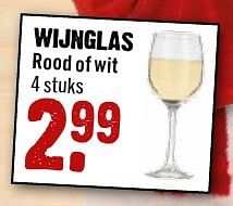 Aanbiedingen Wijnglas rood of wit - Huismerk - Dirk III - Geldig van 18/12/2016 tot 24/12/2016 bij Dirk III