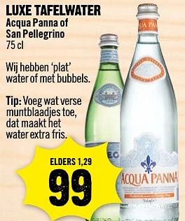 Aanbiedingen Luxe tafelwater acqua panna of san pellegrino - Huismerk - Dirk III - Geldig van 18/12/2016 tot 24/12/2016 bij Dirk III