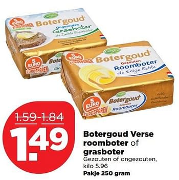 Aanbiedingen Botergoud verse roomboter of grasboter - Huismerk - Plus - Geldig van 18/12/2016 tot 24/12/2016 bij Plus