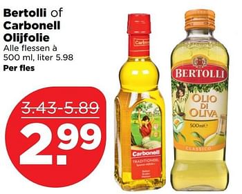 Aanbiedingen Bertolli of carbonell olijfolie - Bertolli - Geldig van 18/12/2016 tot 24/12/2016 bij Plus