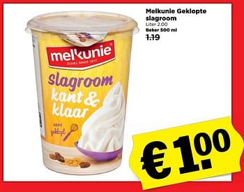 Aanbiedingen Melkunie geklopte slagroom - Melkunie - Geldig van 18/12/2016 tot 24/12/2016 bij Plus