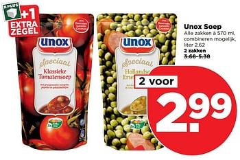 Aanbiedingen Unox soep - Unox - Geldig van 18/12/2016 tot 24/12/2016 bij Plus