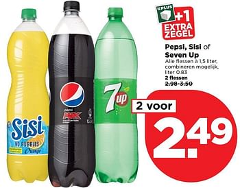 Aanbiedingen Pepsi, sisi of seven up - Huismerk - Plus - Geldig van 18/12/2016 tot 24/12/2016 bij Plus