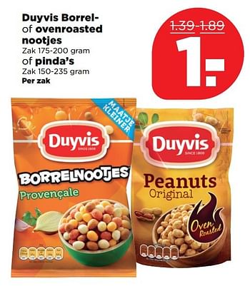 Aanbiedingen Duyvis borrelof ovenroasted nootjes - Duyvis - Geldig van 18/12/2016 tot 24/12/2016 bij Plus