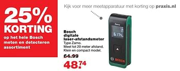 Aanbiedingen Bosch digitale laser-afstandsmeter zamo - Bosch - Geldig van 19/12/2016 tot 24/12/2016 bij Praxis