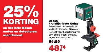 Aanbiedingen Bosch kruislijn-laser quigo - Bosch - Geldig van 19/12/2016 tot 24/12/2016 bij Praxis