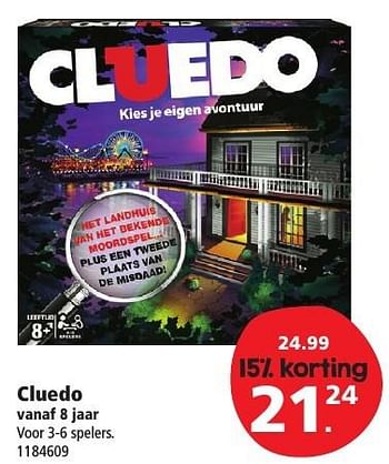 Aanbiedingen Cluedo - Hasbro - Geldig van 10/12/2016 tot 24/12/2016 bij Intertoys