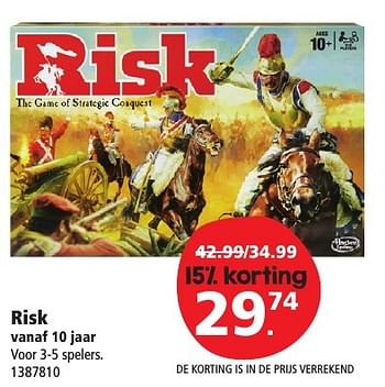 Aanbiedingen Risk - Hasbro - Geldig van 10/12/2016 tot 24/12/2016 bij Intertoys