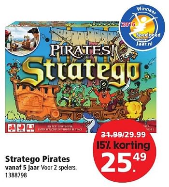 Aanbiedingen Stratego pirates - Jumbo - Geldig van 10/12/2016 tot 24/12/2016 bij Intertoys