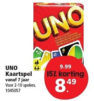 Aanbiedingen Uno kaartspel - Mattel - Geldig van 10/12/2016 tot 24/12/2016 bij Intertoys