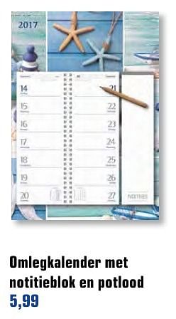 Aanbiedingen Omlegkalender met notitieblok en potlood - Huismerk - Primera - Geldig van 04/12/2016 tot 24/12/2016 bij Primera