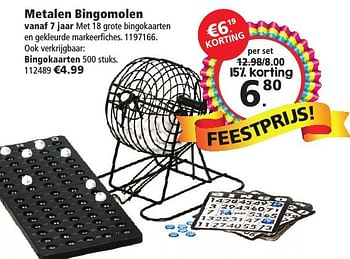 Aanbiedingen Metalen bingomolen - Huismerk - Intertoys - Geldig van 10/12/2016 tot 24/12/2016 bij Intertoys