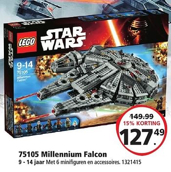Aanbiedingen Star wars millennium falcon - Lego - Geldig van 10/12/2016 tot 24/12/2016 bij Intertoys