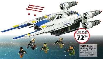 Aanbiedingen Rebel u-wing fighter - Lego - Geldig van 10/12/2016 tot 24/12/2016 bij Intertoys
