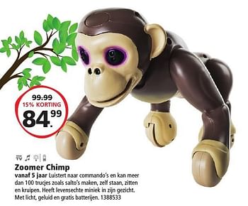 Aanbiedingen Zoomer chimp - Zoomer - Geldig van 10/12/2016 tot 24/12/2016 bij Intertoys