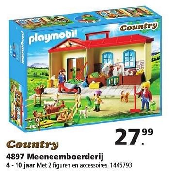 Aanbiedingen Country meeneemboerderij - Playmobil - Geldig van 10/12/2016 tot 24/12/2016 bij Intertoys
