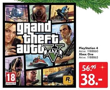 Aanbiedingen Xbox one grand theft auto v five - Rockstar Games - Geldig van 10/12/2016 tot 24/12/2016 bij Bart Smit