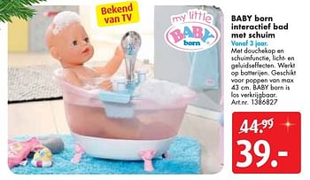 Aanbiedingen Baby born interactief bad met schuim - Baby Born - Geldig van 10/12/2016 tot 24/12/2016 bij Bart Smit