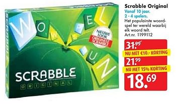 Aanbiedingen Scrabble original - Hasbro - Geldig van 10/12/2016 tot 24/12/2016 bij Bart Smit