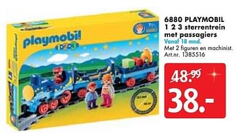 Aanbiedingen Playmobil 1 2 3 sterrentrein met passagiers - Playmobil - Geldig van 10/12/2016 tot 24/12/2016 bij Bart Smit