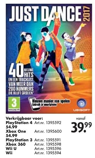 Aanbiedingen Just dance - Ubisoft - Geldig van 10/12/2016 tot 24/12/2016 bij Bart Smit