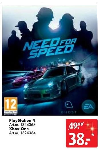 Aanbiedingen Xbox one need for speed - Electronic Arts - Geldig van 10/12/2016 tot 24/12/2016 bij Bart Smit