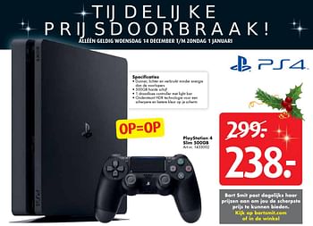 Aanbiedingen Playstation 4 slim 500gb - Microsoft - Geldig van 10/12/2016 tot 24/12/2016 bij Bart Smit