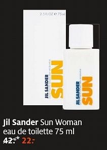 Aanbiedingen Jil sander sun woman - Jil Sander - Geldig van 18/12/2016 tot 24/12/2016 bij Etos