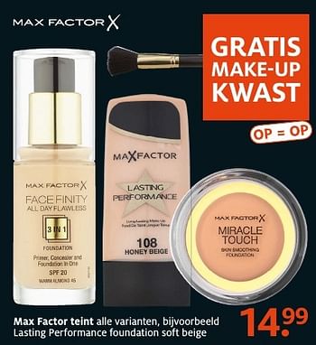 Aanbiedingen Max factor teint - Max Factor - Geldig van 18/12/2016 tot 24/12/2016 bij Etos