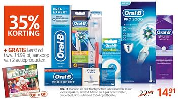 Aanbiedingen Oral-b cross action eb50 4 opzetborstels - Oral-B - Geldig van 18/12/2016 tot 24/12/2016 bij Etos