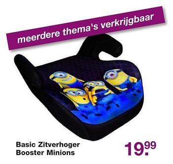 Aanbiedingen Basic zitverhoger booster minions - Minions - Geldig van 02/12/2016 tot 25/12/2016 bij Baby & Tiener Megastore