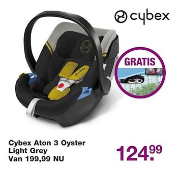 Aanbiedingen Cybex aton 3 oyster light grey - Cybex - Geldig van 02/12/2016 tot 25/12/2016 bij Baby & Tiener Megastore