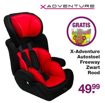 Aanbiedingen X-adventure autostoel freeway zwart rood - Xadventure - Geldig van 02/12/2016 tot 25/12/2016 bij Baby & Tiener Megastore