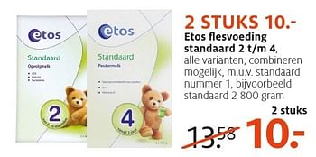 Aanbiedingen Etos  flesvoeding standaard 2 t-m 4, - Huismerk - Etos - Geldig van 18/12/2016 tot 24/12/2016 bij Etos