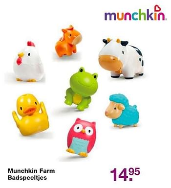 Aanbiedingen Munchkin farm badspeeltjes - Munchkin - Geldig van 02/12/2016 tot 25/12/2016 bij Baby & Tiener Megastore