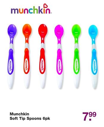 Aanbiedingen Munchkin soft tip spoons 6pk - Munchkin - Geldig van 02/12/2016 tot 25/12/2016 bij Baby & Tiener Megastore