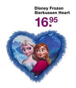 Aanbiedingen Disney frozen sierkussen heart - Disney  Frozen - Geldig van 02/12/2016 tot 25/12/2016 bij Baby & Tiener Megastore