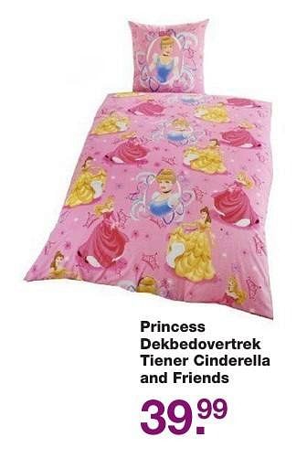 Aanbiedingen Princess dekbedovertrek tiener cinderella and friends - Disney Princess - Geldig van 02/12/2016 tot 25/12/2016 bij Baby & Tiener Megastore