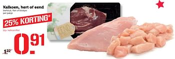 Aanbiedingen Kalkoen, hert of eend biefstuk, filet of blokjes - Huismerk - Coop - Geldig van 19/12/2016 tot 25/12/2016 bij Coop