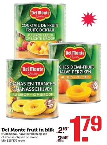 Aanbiedingen Del monte fruit in blik - Del Monte - Geldig van 19/12/2016 tot 25/12/2016 bij Coop