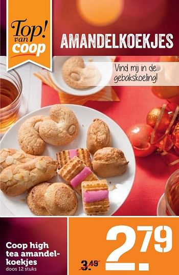 Aanbiedingen Coop high tea amandel- koekjes - Huismerk - Coop - Geldig van 19/12/2016 tot 25/12/2016 bij Coop